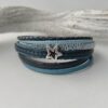 das Lederarmband mit Stern blau