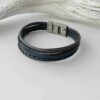 Lederarmband für Herren blau