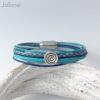 das Lederarmband mit Spirale blau türkis