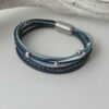 das Lederarmband aus Nappa in antikblau