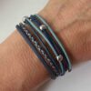 Lederarmband Nappa antikblau