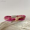 Lederarmband Knoten in pink