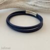 schlichtes Wickelarmband aus Nappaleder in navyblau