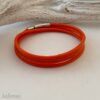 Schlichtes Wickelarmband aus Nappaleder orange
