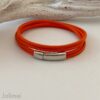 Schlichtes Wickelarmband aus Nappaleder in orange