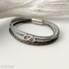 Lederarmband Infinity grau