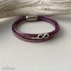 Lederarmband Infinity in Lila