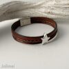 Lederarmband mit Stern in braun