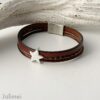 Lederarmband mit einem Stern in braun