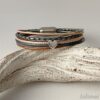 Lederarmband kleinem Herz in grau beige