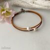 Lederarmband mit Perle in braun