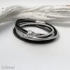 Wickelarmband mit Knoten in schwarz-silber