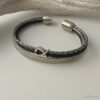 Armband mit Fisch Glitzer in silber-schwarz