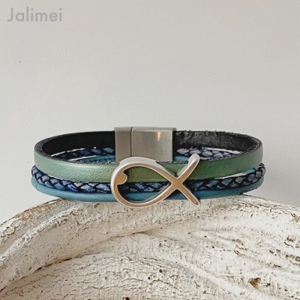 Jalimei Armband Fisch mint-antikblau