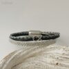 Armband Fisch Glitzer silber-schwarz