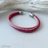 Lederarmband Chainball mit pink