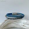 Lederarmband Strass blau
