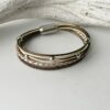 Lederarmband aus Nappa in taupemetallic und perlmutt