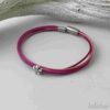 das Lederarmband fein mit Blümchen pink