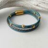 Lederarmband aus Nappa Gold in hellblau