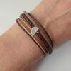 Lederarmband Ginkgoblatt braun