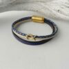Armband mit Fisch Gold blau-beige