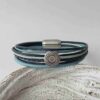 das Lederarmband Ethno in blau