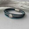 Lederarmband mit Ethno in blau