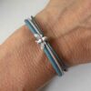 Lederarmband fein Biene blau