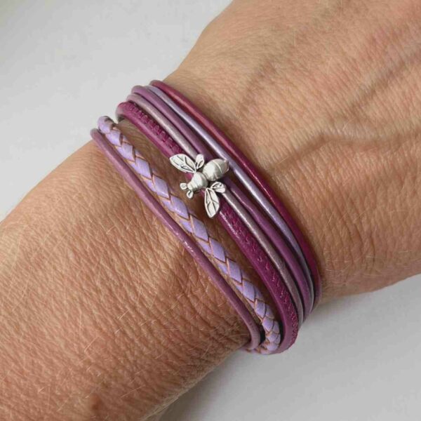 Lederarmband mit Biene beere