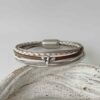 Lederarmband mit Biene taupe