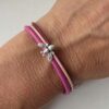 Lederarmband fein Biene pink