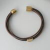 das Lederarmband Ethno Gold schwarz braun