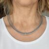 Ledercollier mit Biene grau