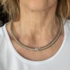 Ledercollier mit Biene taupe