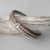 Lederarmband mit Pfote taupe weiß