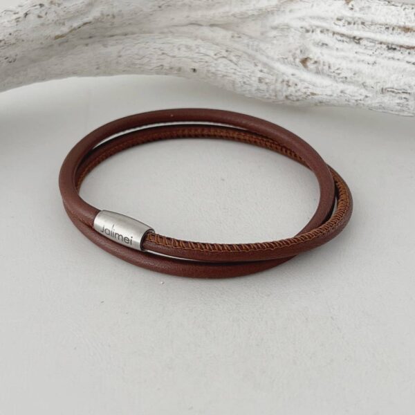 Wickelarmband Nappaleder Herren braun