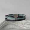 das Herren Lederarmband in blau vintage