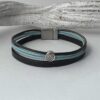 das feine Herren Lederarmband in blau vintage look